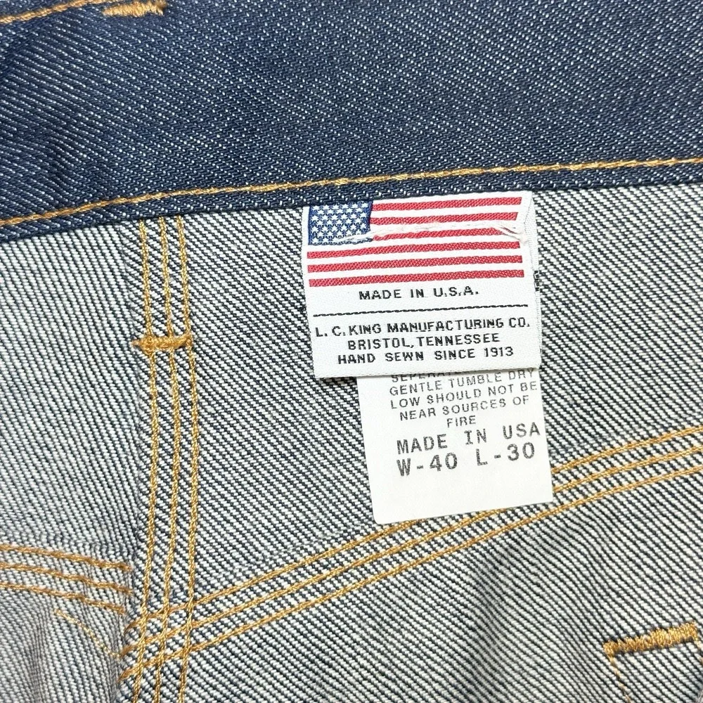 Pointer Brand L.C. King Jeans Mens 40x30 Cone Mills White Oak Denim USA Workwear